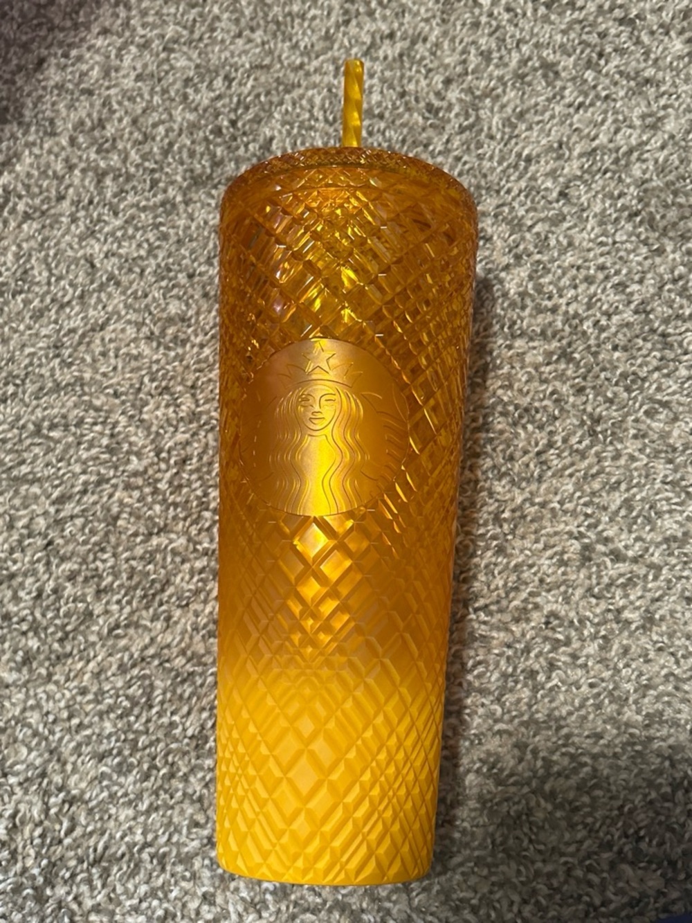 Starbucks Yellow Orange Ombre Textured Tumbler